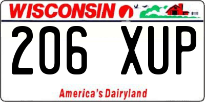 WI license plate 206XUP