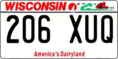 WI license plate 206XUQ