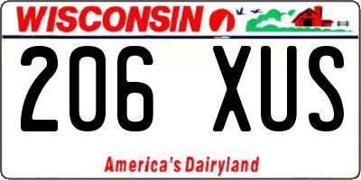 WI license plate 206XUS