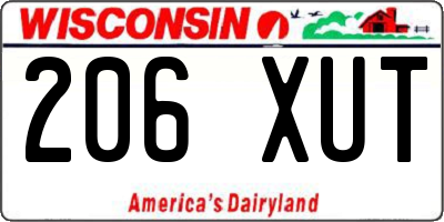 WI license plate 206XUT