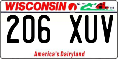 WI license plate 206XUV
