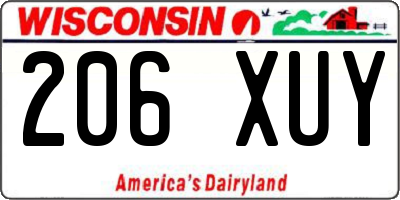 WI license plate 206XUY