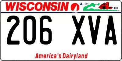 WI license plate 206XVA