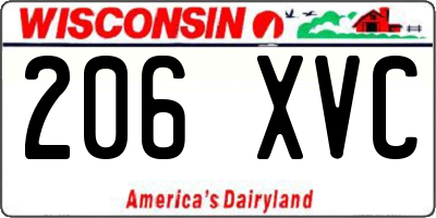WI license plate 206XVC