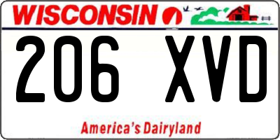 WI license plate 206XVD