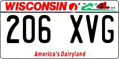 WI license plate 206XVG
