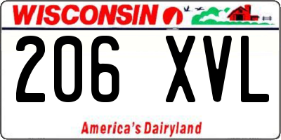 WI license plate 206XVL