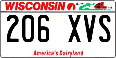 WI license plate 206XVS