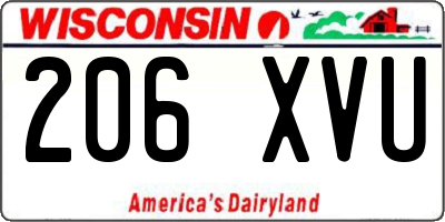 WI license plate 206XVU