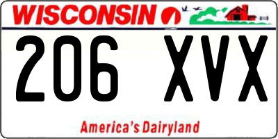 WI license plate 206XVX