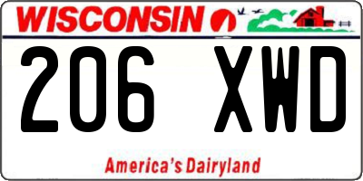 WI license plate 206XWD