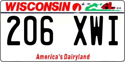 WI license plate 206XWI