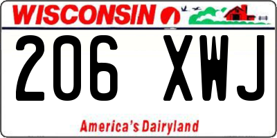 WI license plate 206XWJ