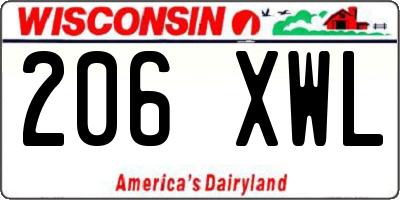 WI license plate 206XWL