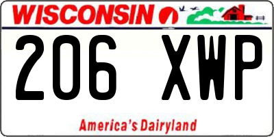 WI license plate 206XWP