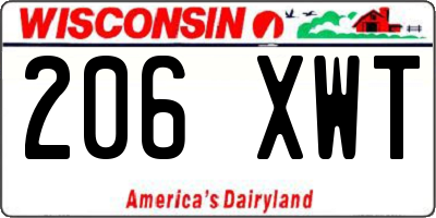 WI license plate 206XWT