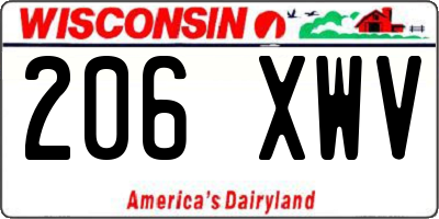 WI license plate 206XWV