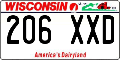 WI license plate 206XXD
