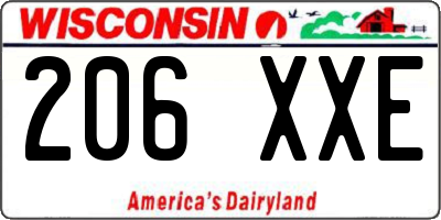 WI license plate 206XXE
