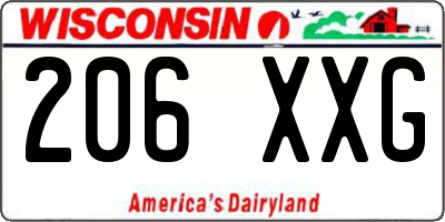 WI license plate 206XXG
