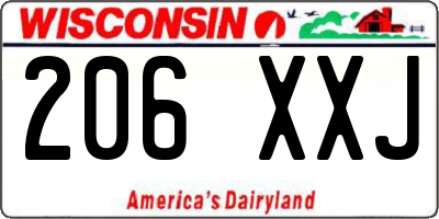 WI license plate 206XXJ