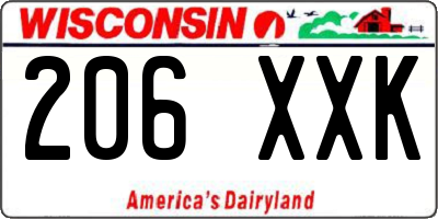 WI license plate 206XXK