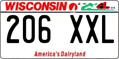 WI license plate 206XXL