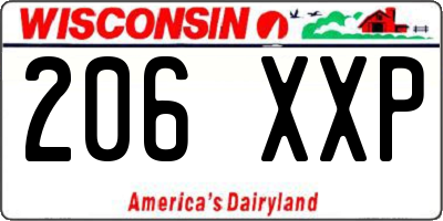 WI license plate 206XXP
