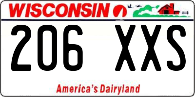 WI license plate 206XXS