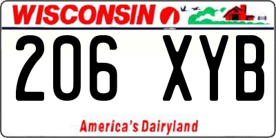 WI license plate 206XYB