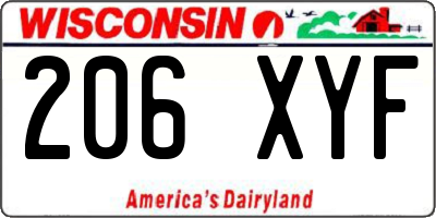 WI license plate 206XYF