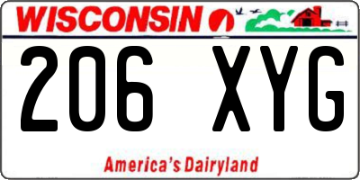 WI license plate 206XYG