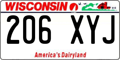 WI license plate 206XYJ
