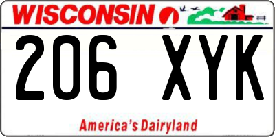 WI license plate 206XYK