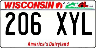 WI license plate 206XYL