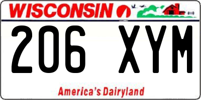 WI license plate 206XYM