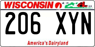WI license plate 206XYN