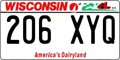 WI license plate 206XYQ