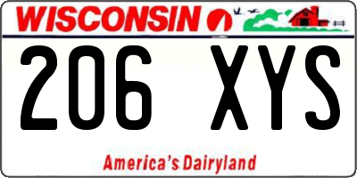 WI license plate 206XYS