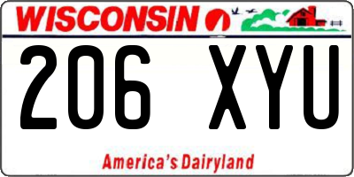 WI license plate 206XYU