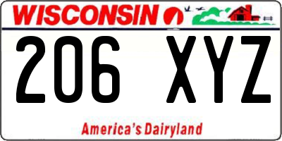 WI license plate 206XYZ