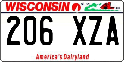WI license plate 206XZA