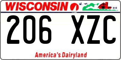 WI license plate 206XZC