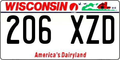 WI license plate 206XZD