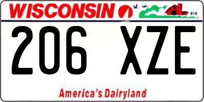 WI license plate 206XZE