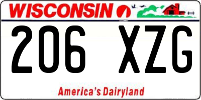 WI license plate 206XZG
