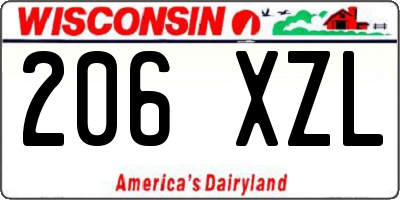 WI license plate 206XZL