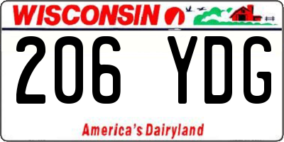WI license plate 206YDG