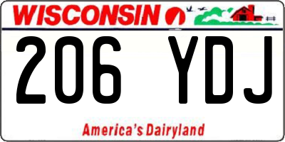 WI license plate 206YDJ