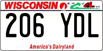 WI license plate 206YDL